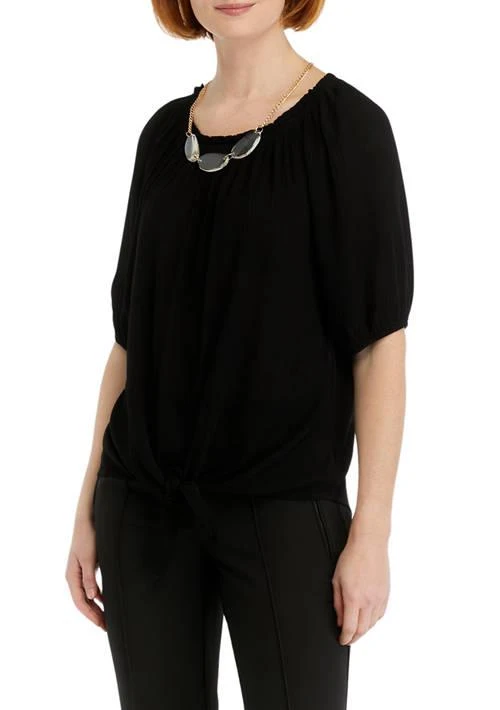 AGB Womens Tie Hem Blouse 1