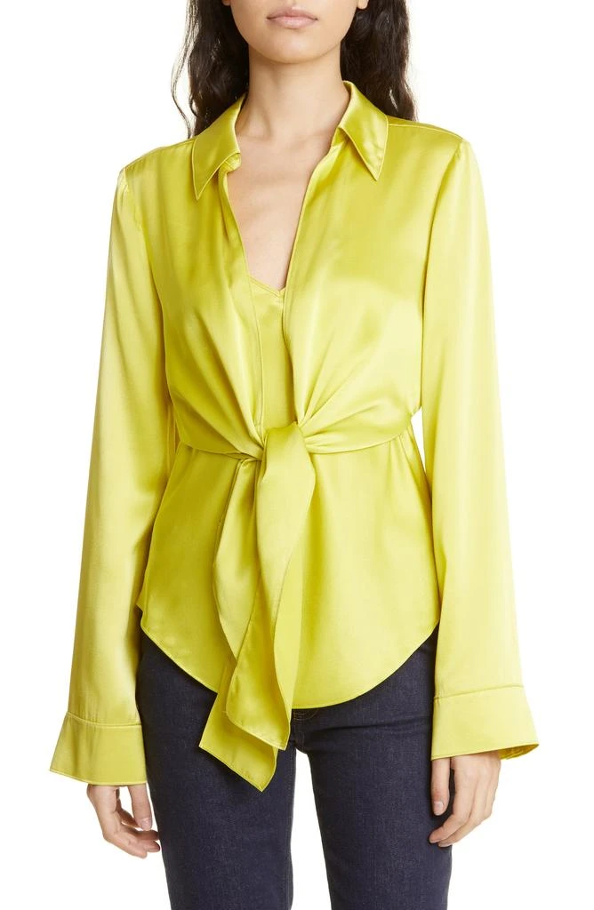 Cinq à Sept Ally Tie Front Silk Top 1