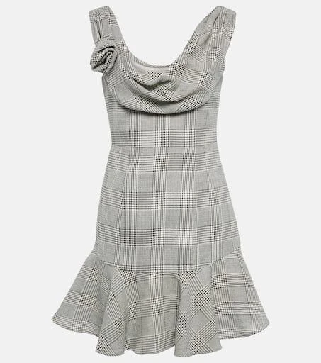 Alessandra Rich Prince De Galles wool minidress 1