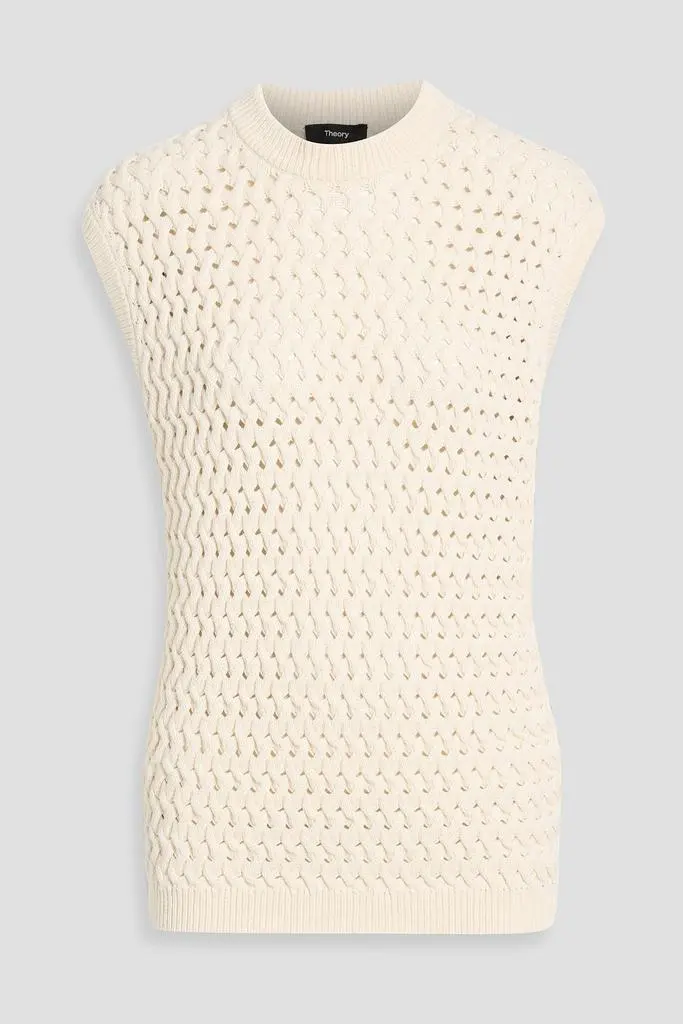 Theory Cable-knit cotton-blend vest
