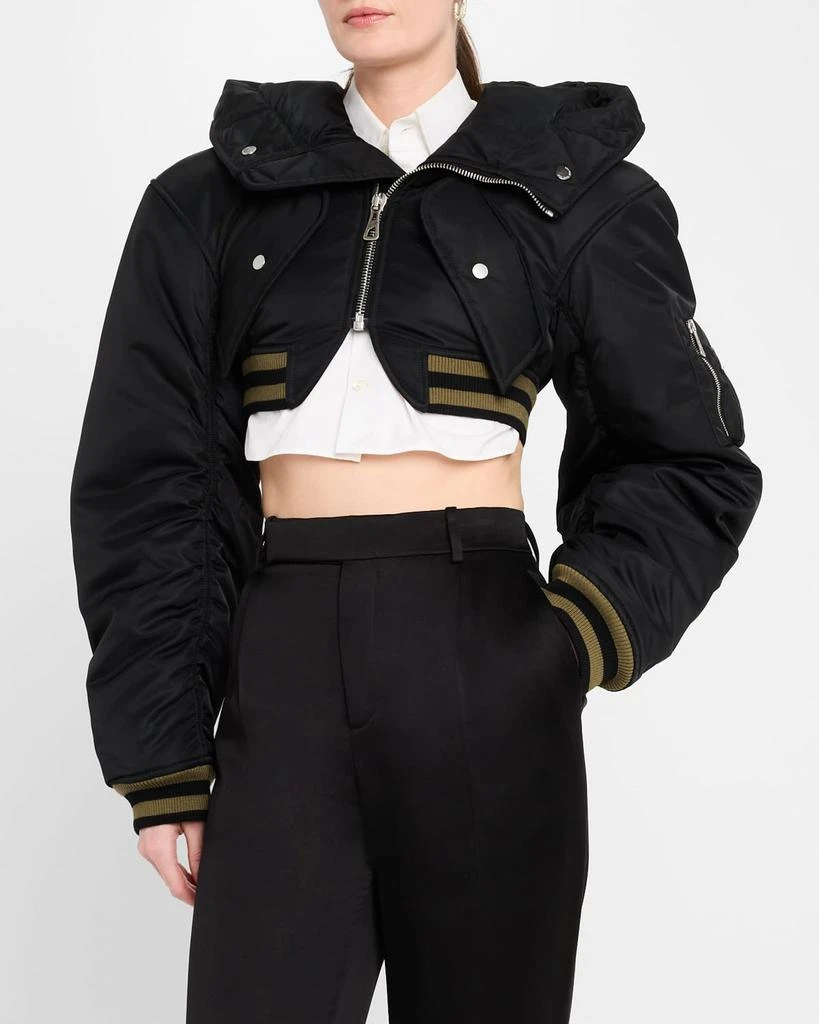 Jean Paul Gaultier Nylon Cropped Padded Bomber 4