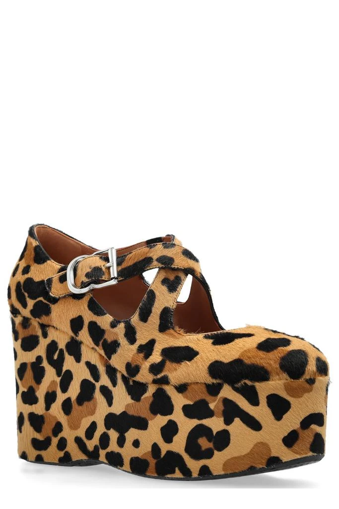 Alaïa Alaïa Leopard Printed Criss Cross Wedges 2