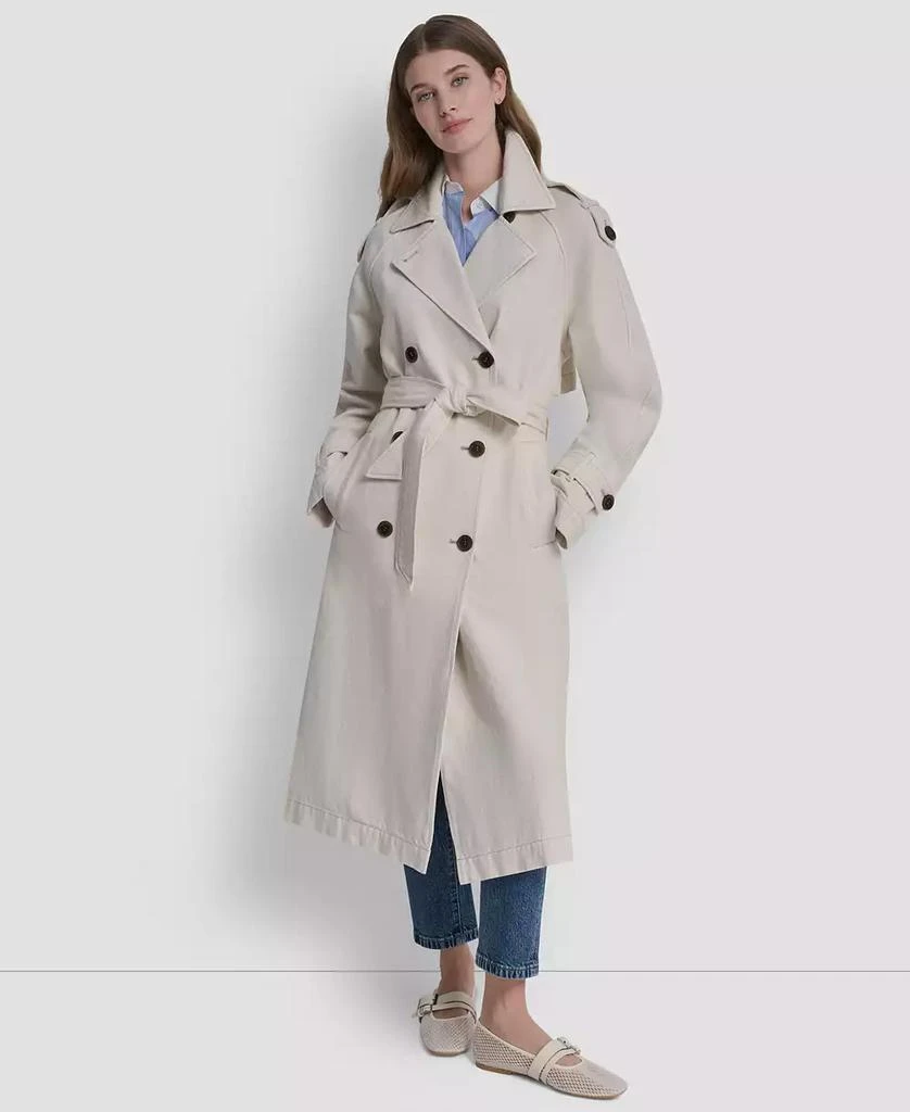 DKNY Women
s Double Breasted Belted Trench Coat 2