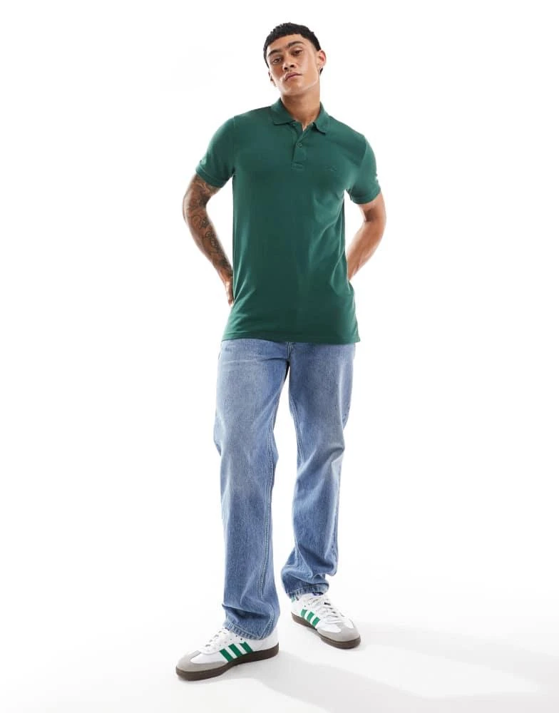 HOLLISTER Hollister icon logo pique polo in mid green 4