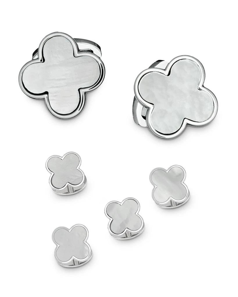 Jan Leslie Sterling Silver & Mother-of-Pearl Clover Stud Set 1