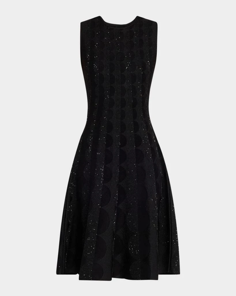 Oscar de la Renta Sleeveless Circle Jacquard Midi Dress 1