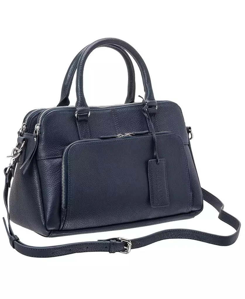 Mancini Leather Goods Women
s Pebbled Jennifer Satchel Bag 2