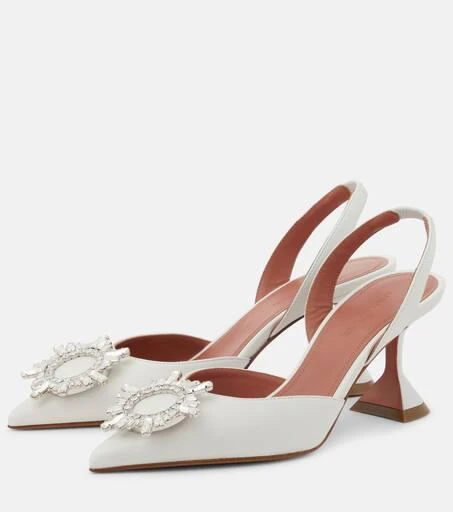 Amina Muaddi Begum 70 leather slingback pumps 5