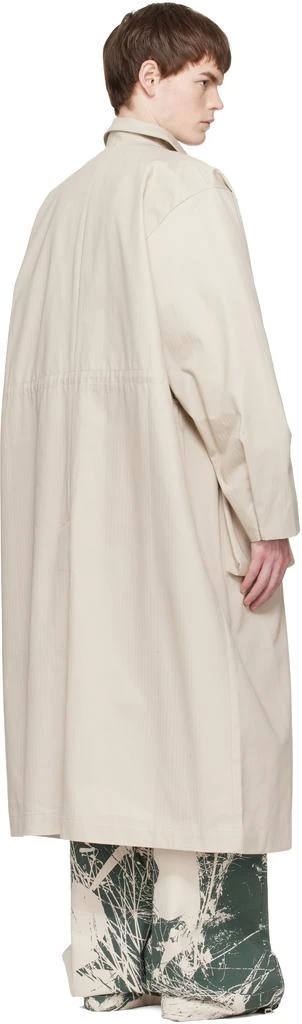 Reese Cooper Beige Cotton Herringbone Overcoat 3