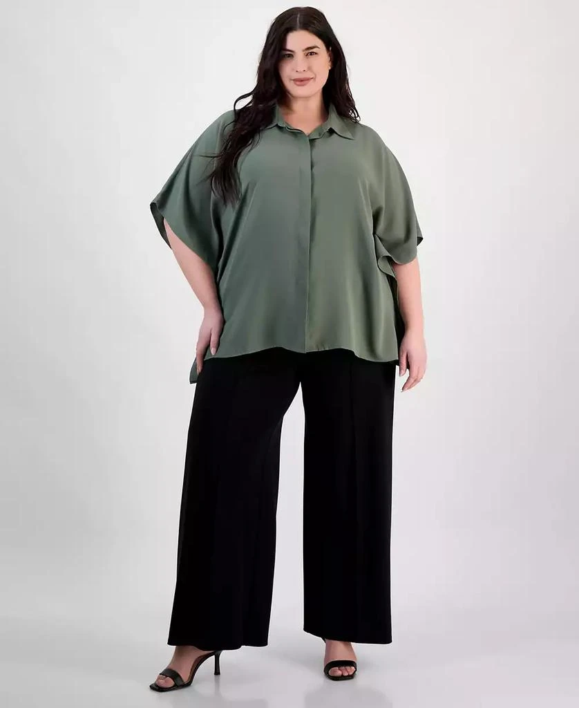 Anne Klein Plus Size Dolman-Sleeve Vented-Hem Blouse 2