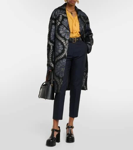 ETRO Printed cotton-blend jacquard slim pants 2