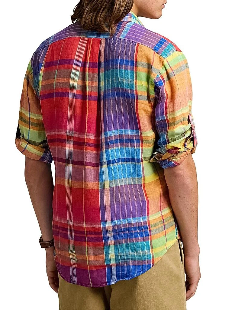 Ralph Lauren Classic-Fit Plaid Linen Workshirt 4