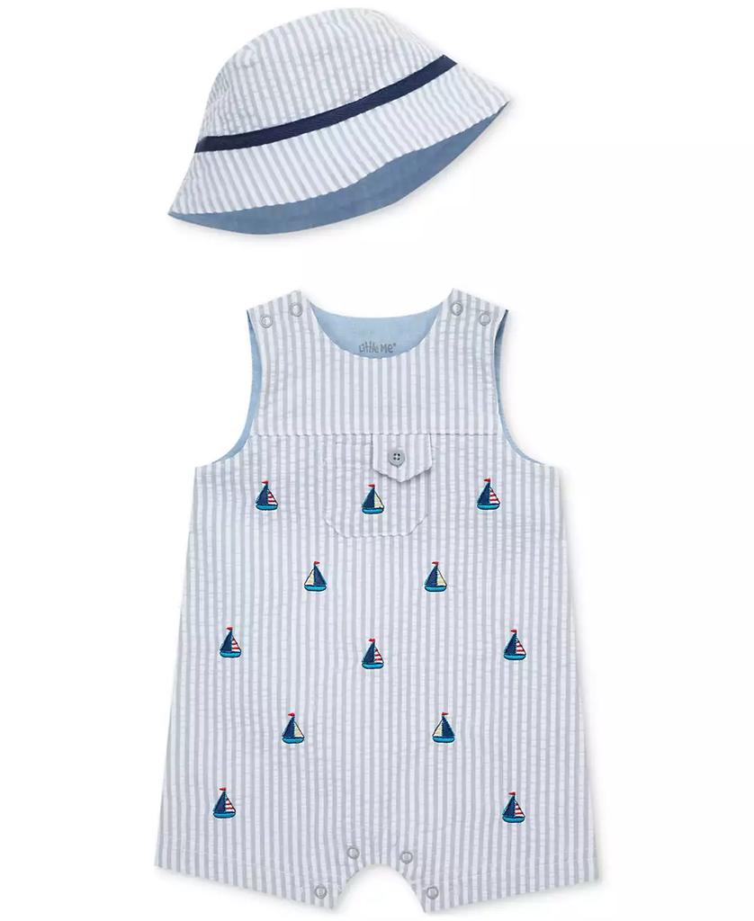 Little Me Baby Boys 2-Pc. Cotton Sunsuit & Bucket Hat Set