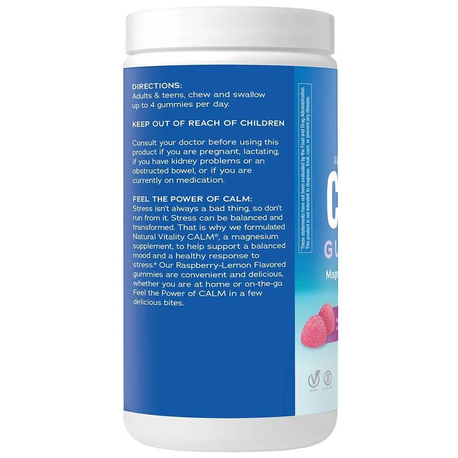 Natural Vitality Magnesium Supplement Gummies Raspberry Lemon 8
