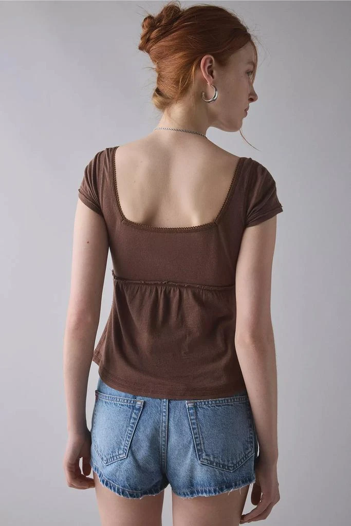 BDG BDG Brittney Square Neck Henley Babydoll Tee 4