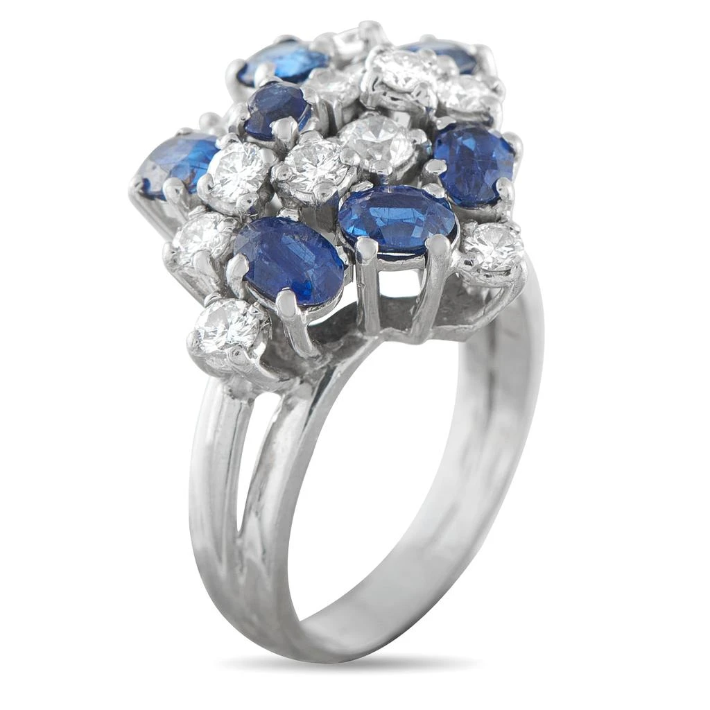 LB Exclusive 18K White Gold 0.90ct Diamond and Sapphire Ring MF35-011626 2