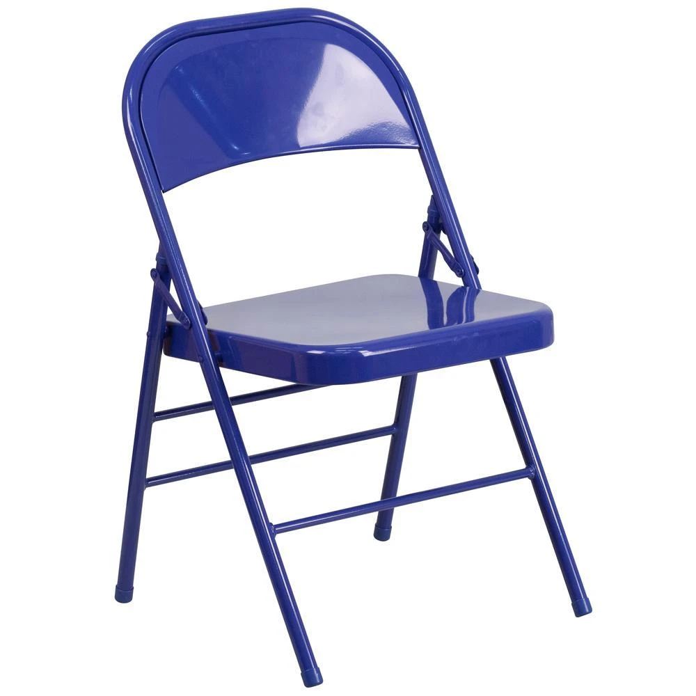 Flash Furniture HERCULES COLORBURST Series Cobalt Blue Triple Braced 
Double Hinged Metal Folding Chair 1