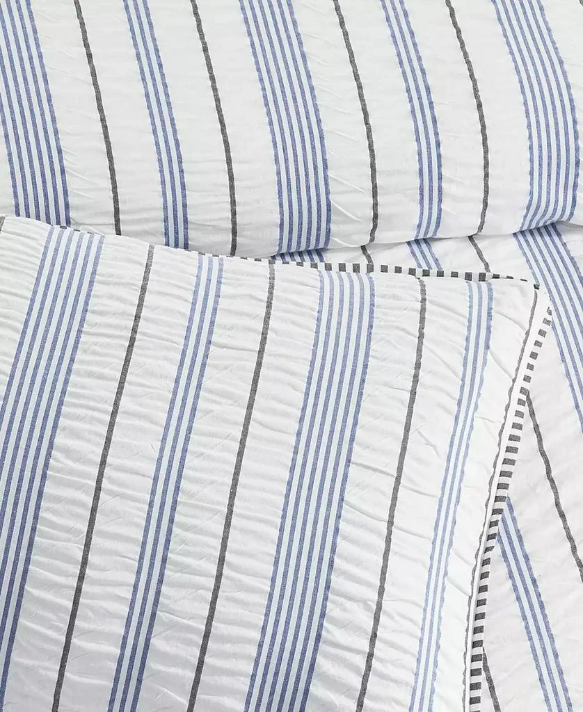 DKNY Seersucker Stripe 3 Piece Duvet Cover Set 5