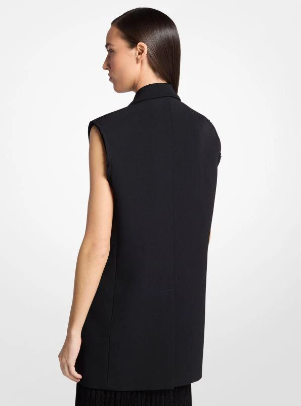 Michael Kors Frayed Wool Gabardine Sleeveless Blazer 2