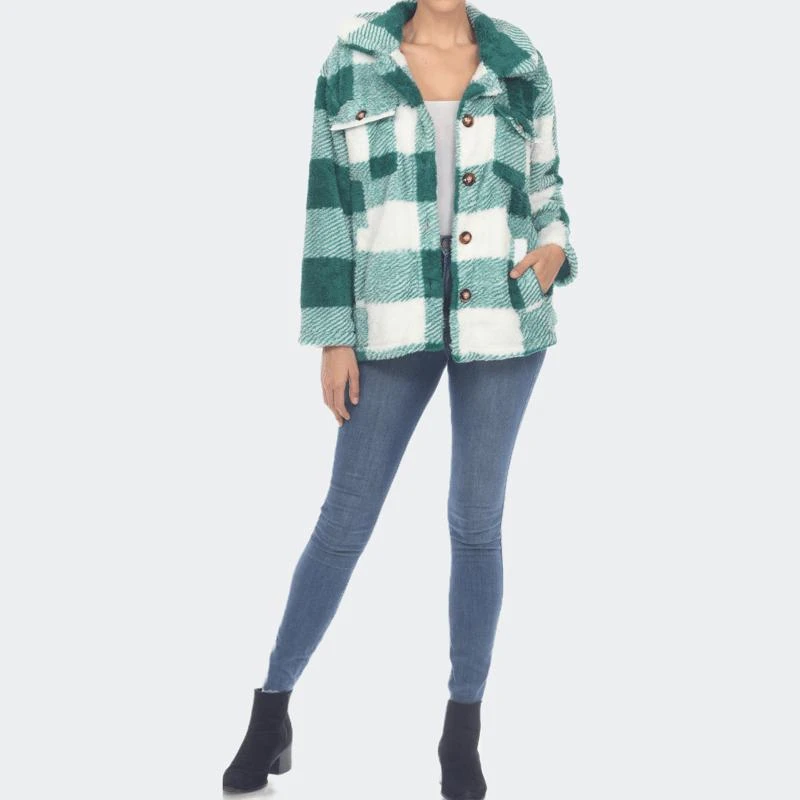 White Mark Women's Plaid Shacket 1