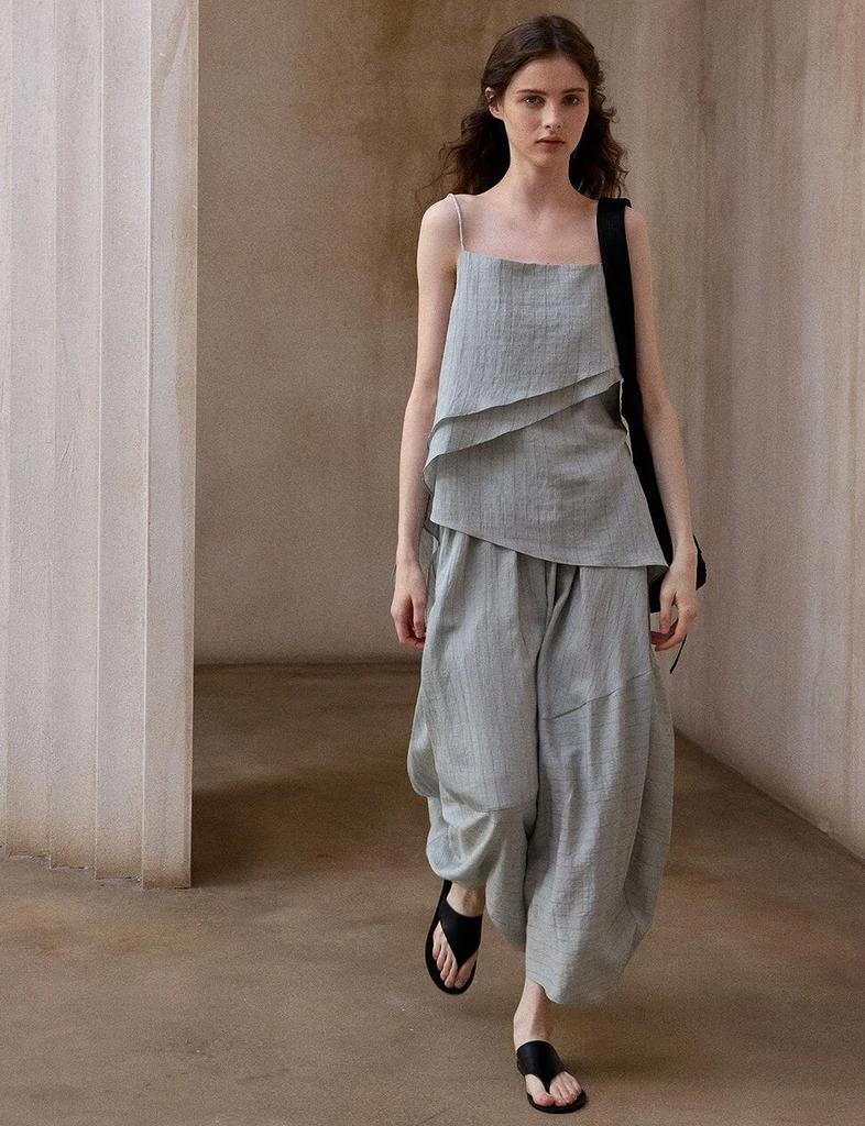 Pixie Market Gray Striped Cocoon Skirt 4