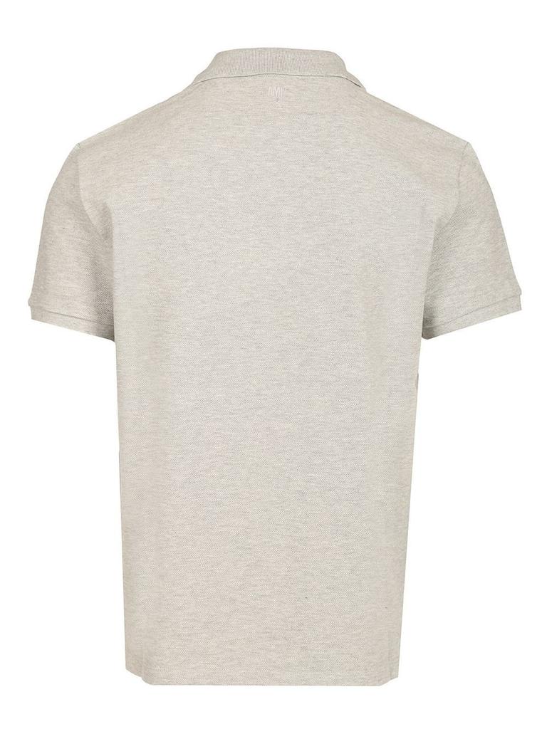 AMI AMI Paris Logo Embroidered Short Sleeved Polo Shirt