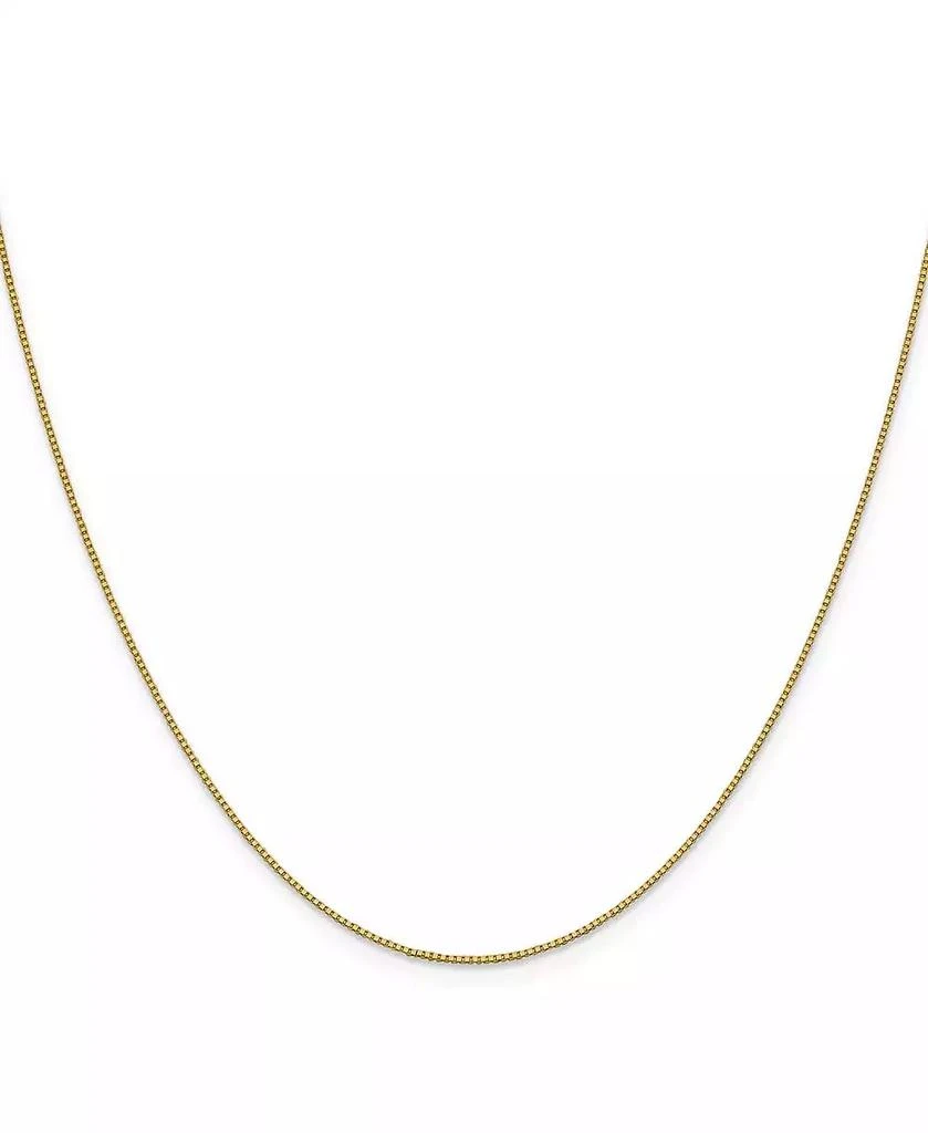 Curata Jewelry Solid 18k Gold Italian 0.7mm Box Chain Necklace