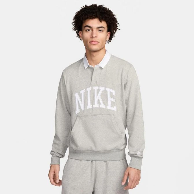 NIKE Men's Nike Club Fleece Long-Sleeve Fleece Polo Shirt 1