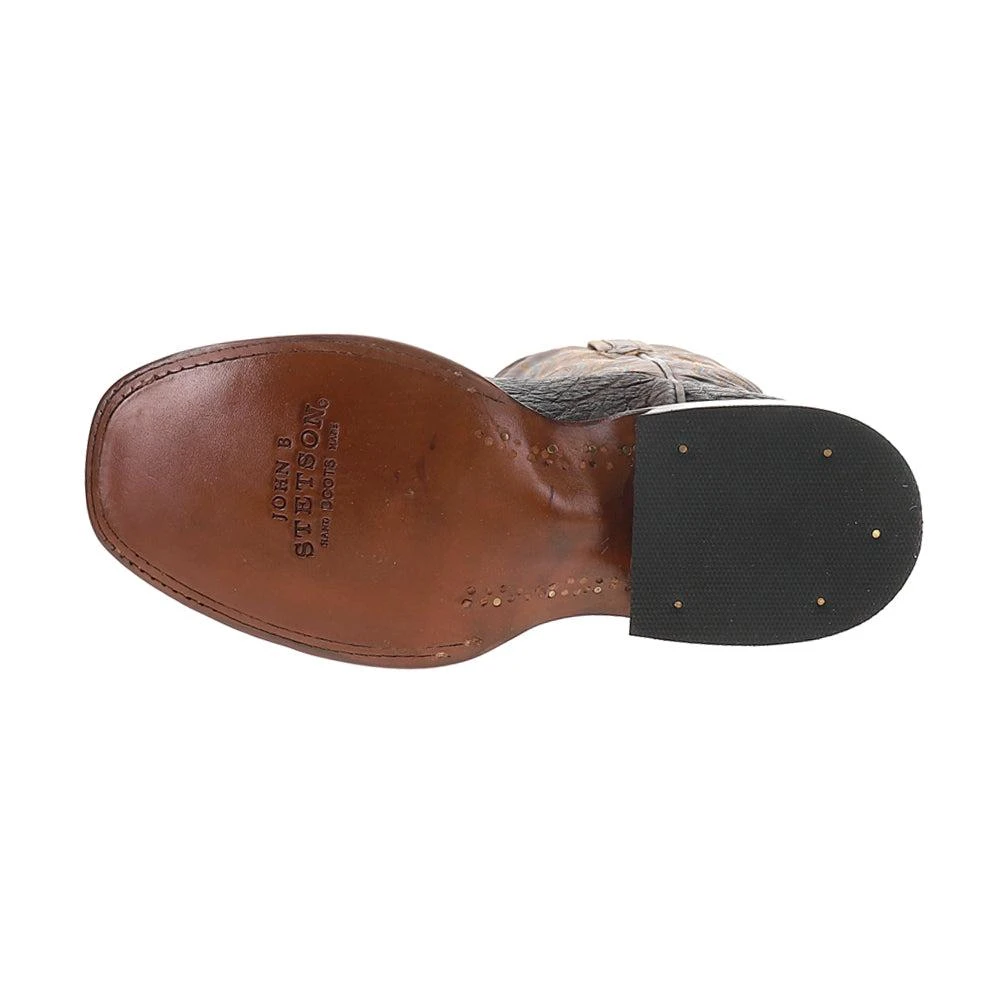 STETSON Thunder Embroidered Square Toe Pull On Cowboy Boots 5