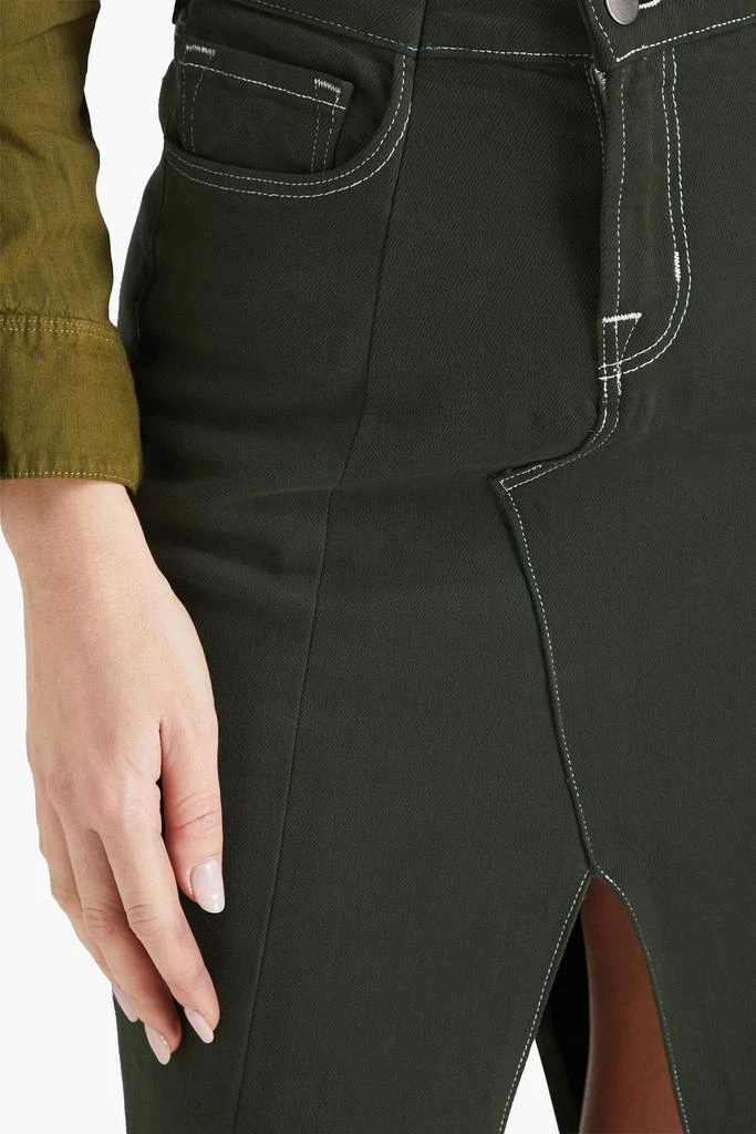 E.L.V. DENIM X THE OUTNET The Reworked frayed denim midi skirt 4