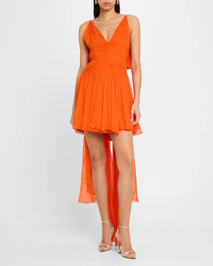 Alberta Ferretti Drape Backless Mini Silk Dress 4