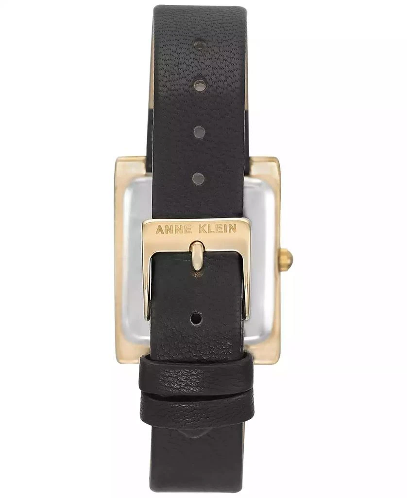 Anne Klein Women's Black Leather Strap Watch 28x35mm AK-2706CHBK 3
