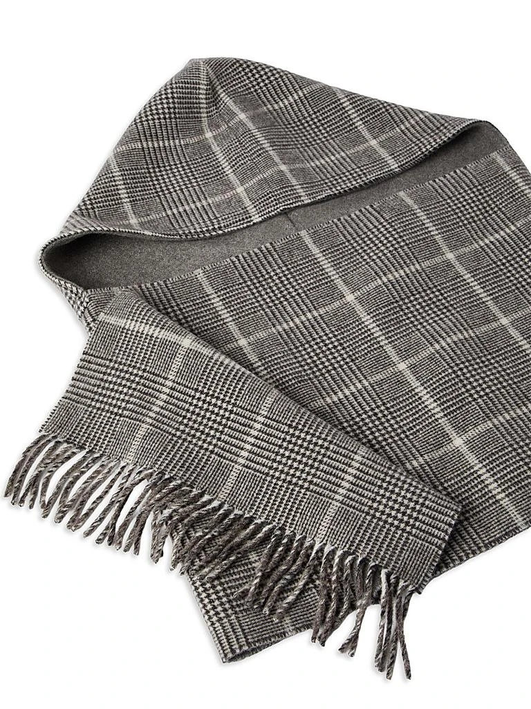 Brunello Cucinelli Cashmere Prince of Wales Double Cloth Scarf with Hood 4