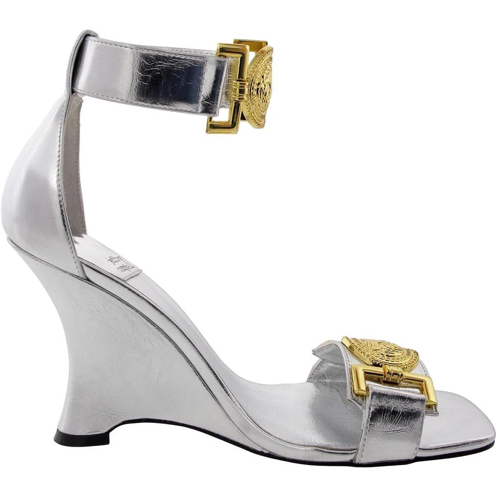 Jeffrey Campbell Leonite Womens Metallic Faux Leather Wedge Sandals 2