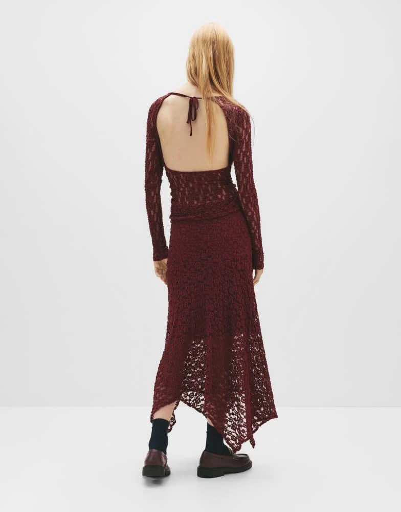 princess polly baby blue dress Pull&Bear Lace top with an open back in burgundy – On Sale Now with Up to  71% Off