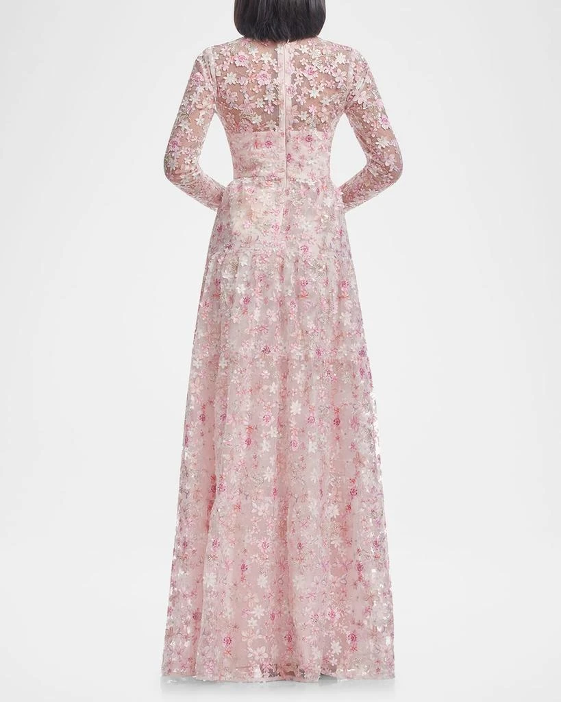 Dress the Population Black Label Angelina Beaded Floral Applique Gown 3