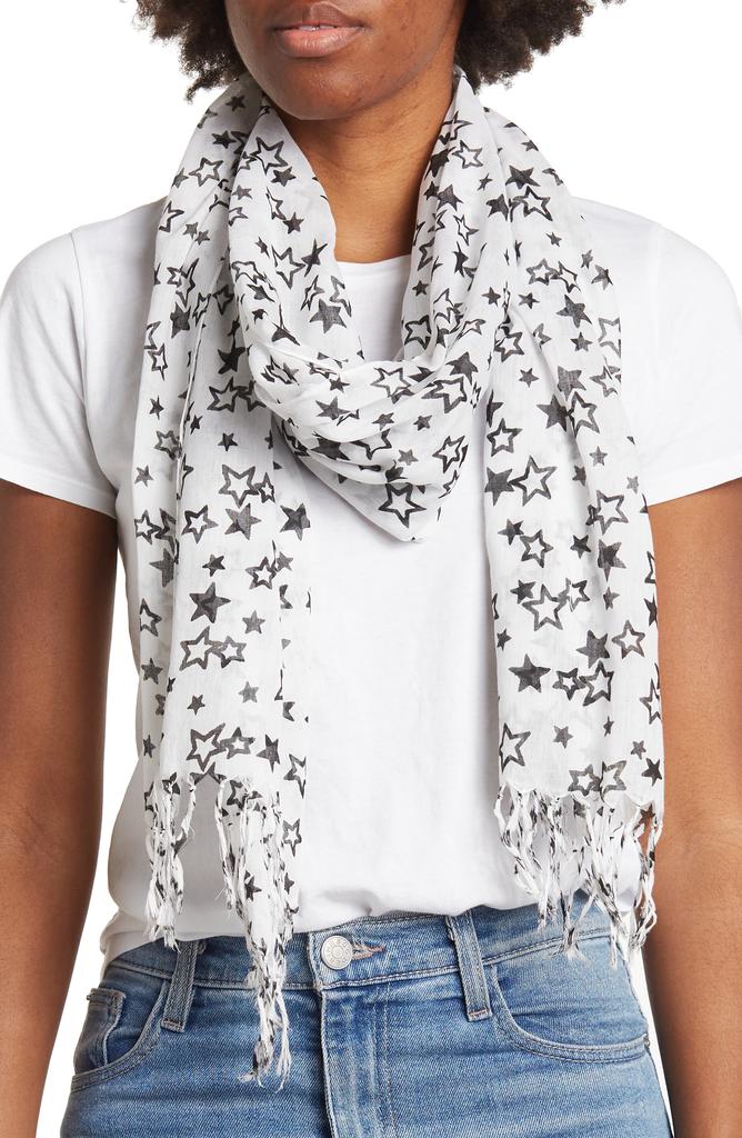 La Fiorentina Star Print Twisted Fringe Scarf