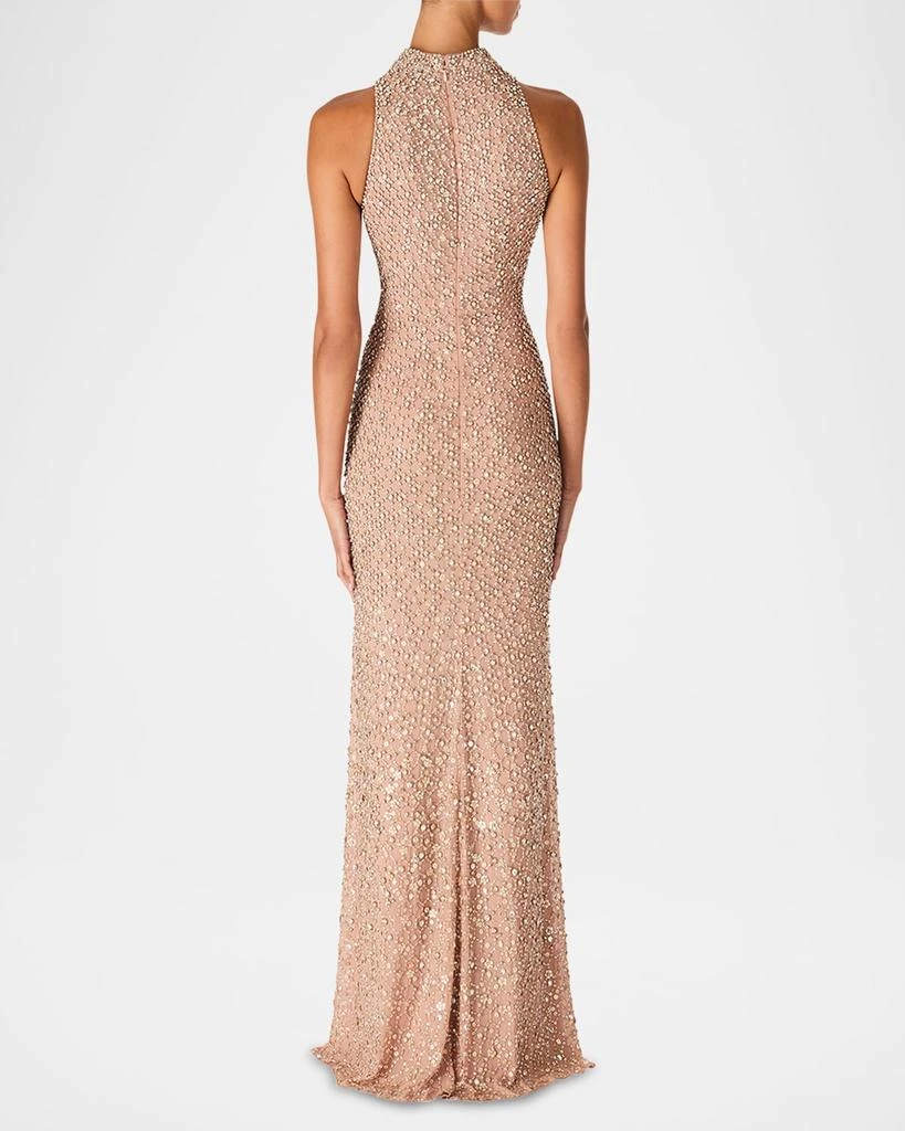 Jenny Packham Juno Crystal Mock-Neck Sleeveless Gown 3
