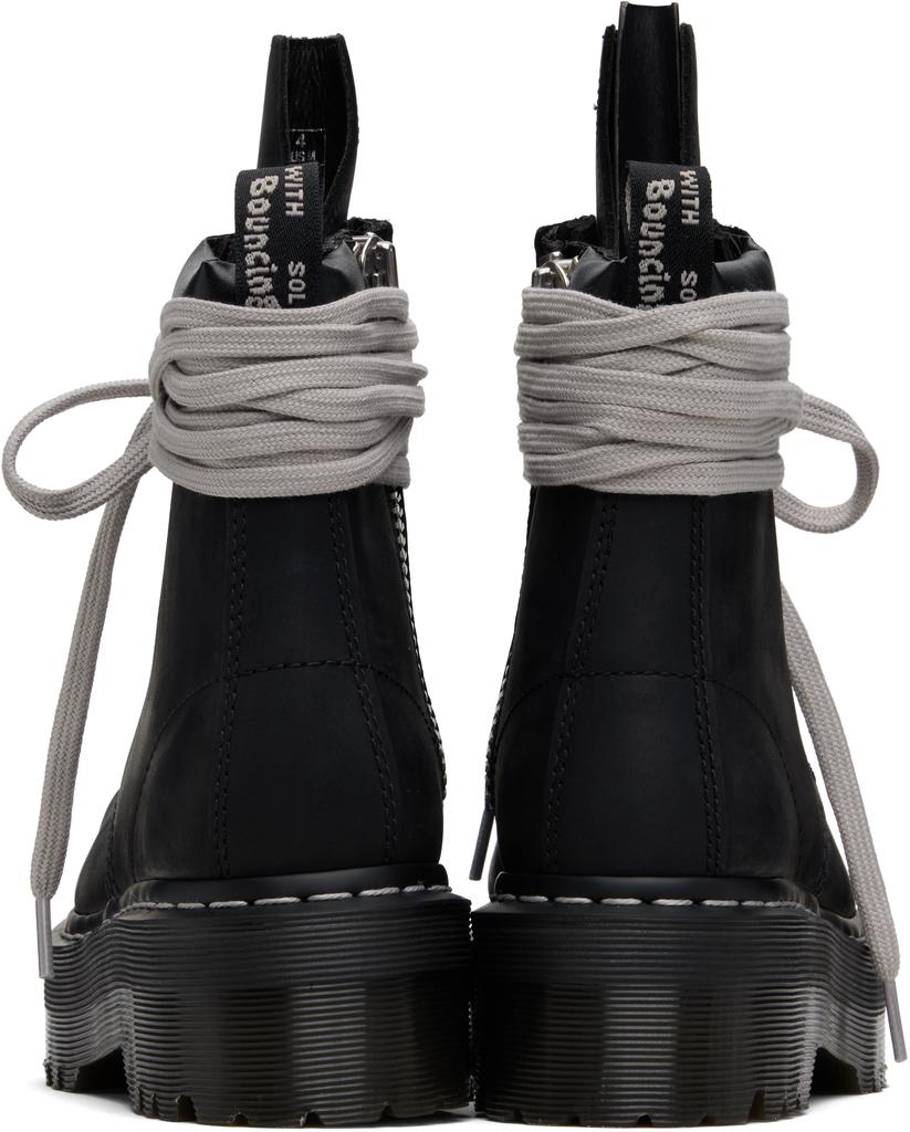 Rick Owens Black Dr. Martens Edition Quad Sole Steel Toe Boots