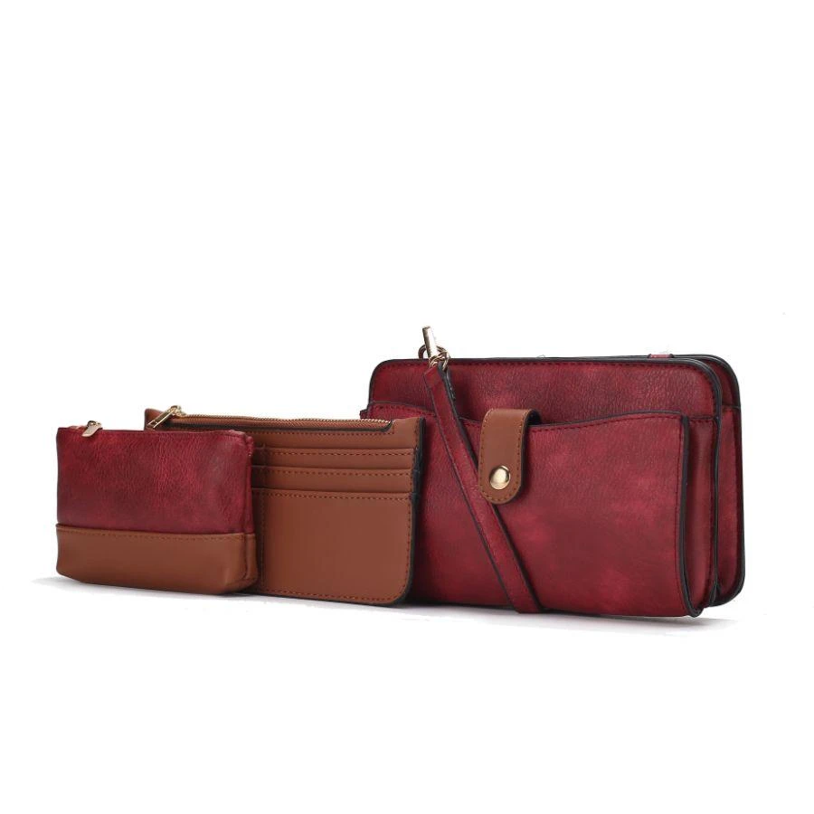 MKF Muriel Vegan Leather Women’s Crossbody Bag with Card holder and Small Pouch 3 pieces 8