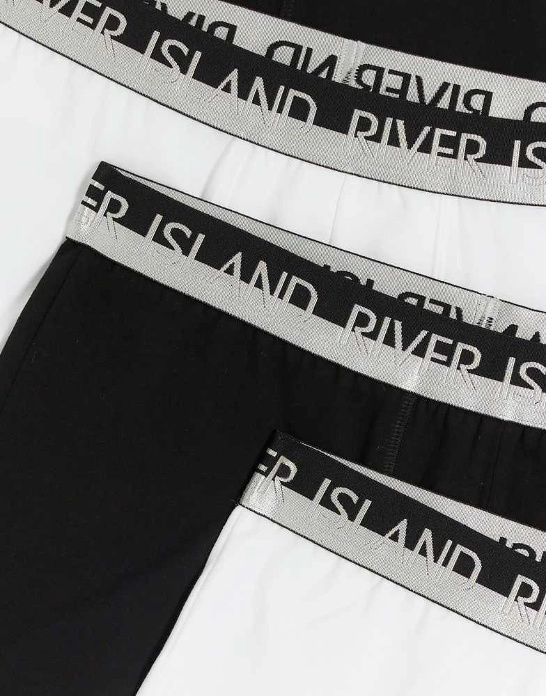 River Island River Island 4 pack cotton stretch trunks in white 3