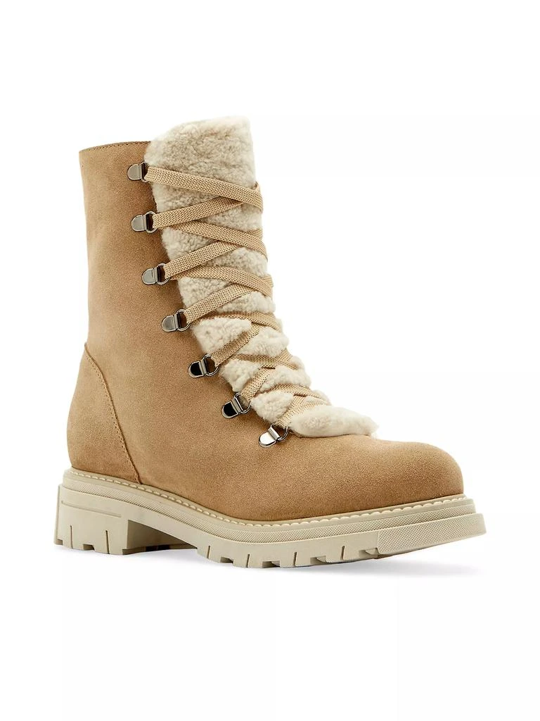 La Canadienne Diego Shearling-Trimmed Suede Booties 2