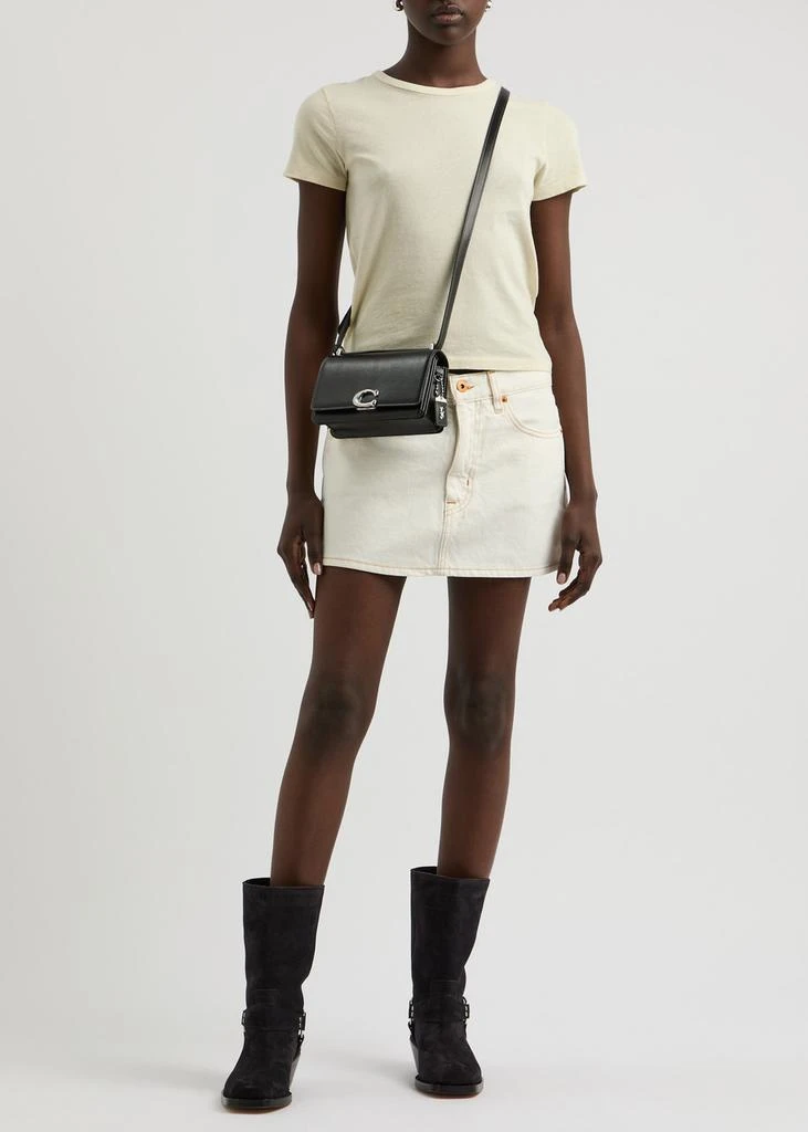 SLVRLAKE Contrast-stitch denim mini skirt  4