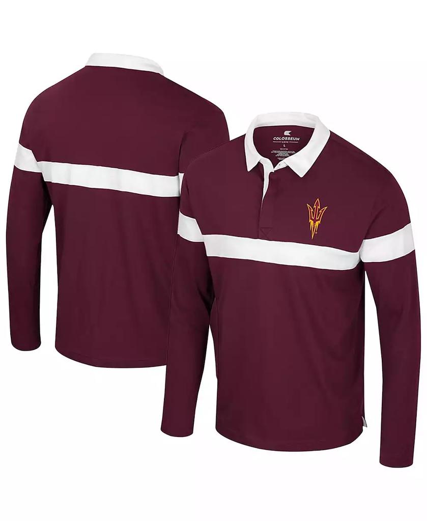 Colosseum Men's Maroon Arizona State Sun Devils Too Cool for School Long Sleeve Polo Shirt