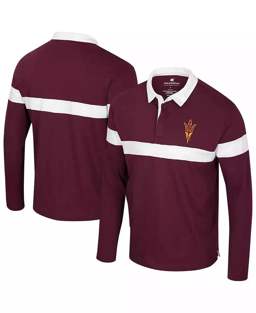 Colosseum Men's Maroon Arizona State Sun Devils Too Cool for School Long Sleeve Polo Shirt 1