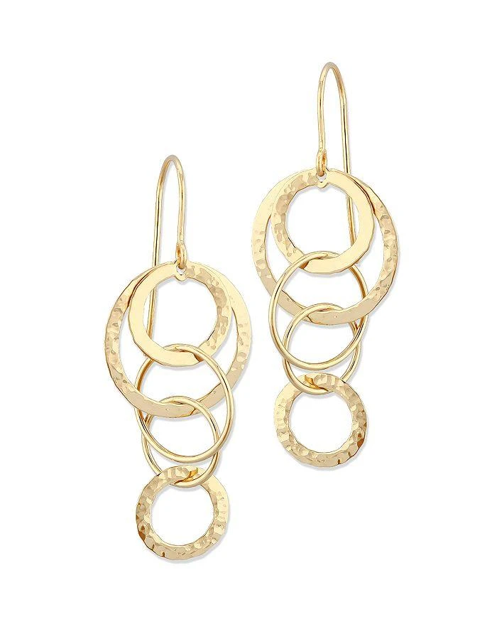 Bloomingdale's Cascading Hammered Ring Drop Earrings in 14K Yellow Gold 1