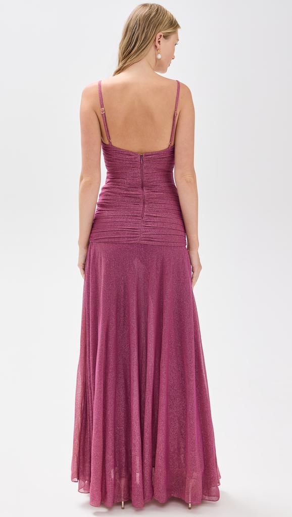 PatBO Metallic Plunge Dress