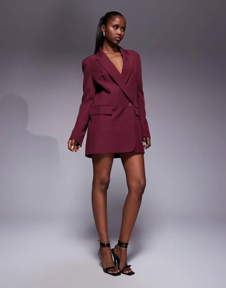 Kaiia Kaiia exclusive structured oversized blazer dress in wine - Dresses &  Skirts - Free Shipping - BeyondStyle
