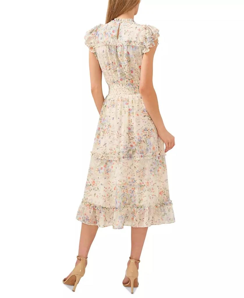 CeCe Women's Floral Flutter-Sleeve Midi Dress 2