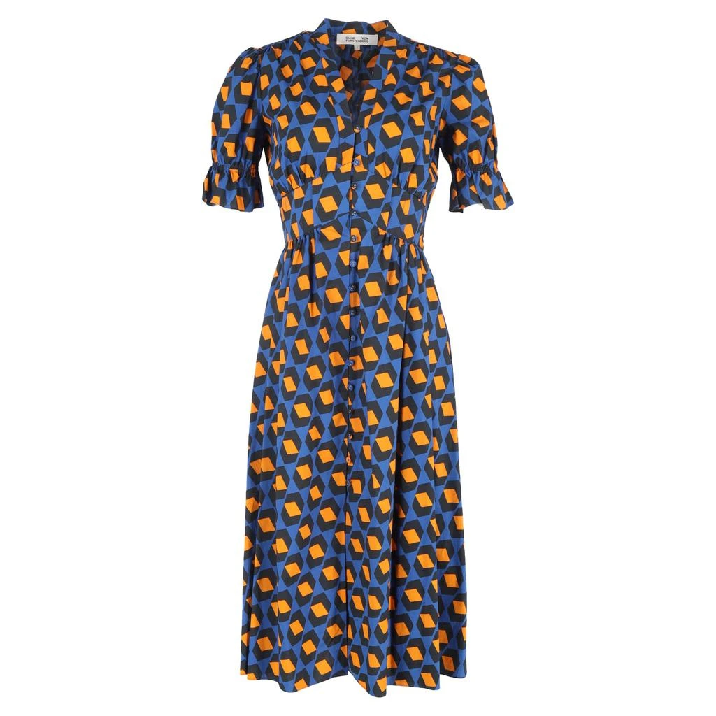 Diane von Furstenberg Diane Von Furstenberg Erica Printed Midi Dress in Multicolor Cotton 1